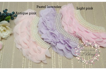 Pearl Peonies Collar Applique